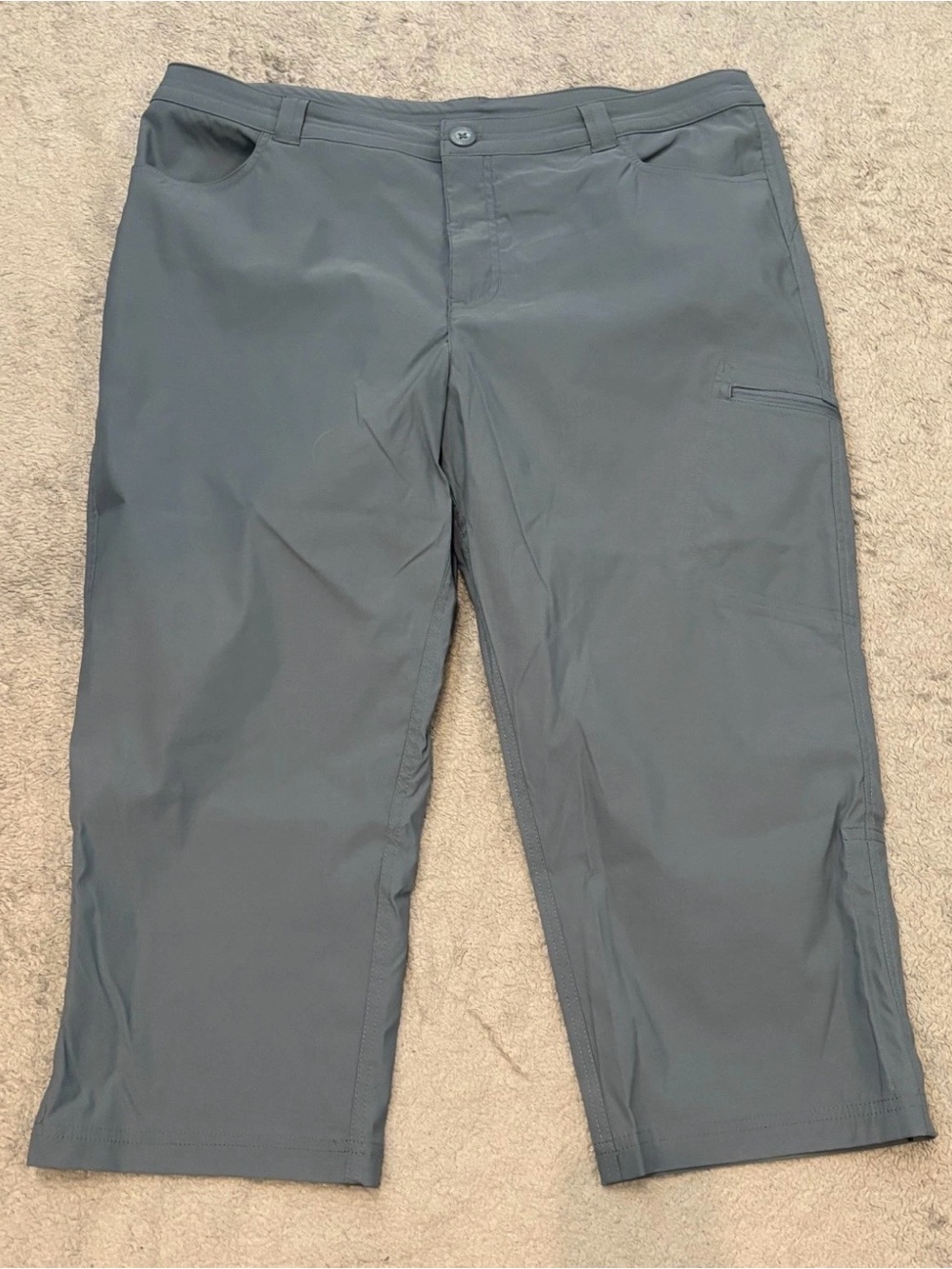 Eddie Bauer Cargo Capri Pants Womens 18 Blue Outdoor Hiking Travel Casual